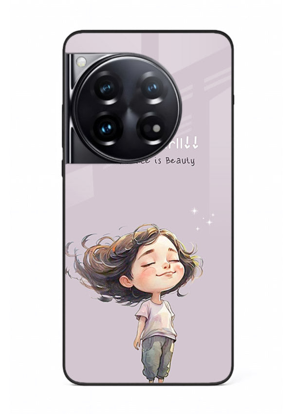 Happy Girl Breeze aesthetic artwork OnePlus 12 glass back cover