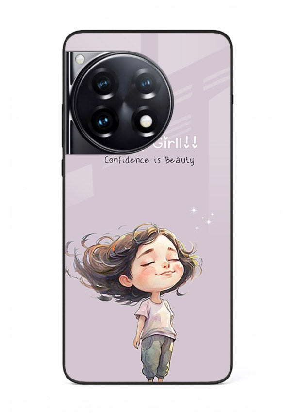 Happy Girl Breeze aesthetic artwork OnePlus 12R glass back cover