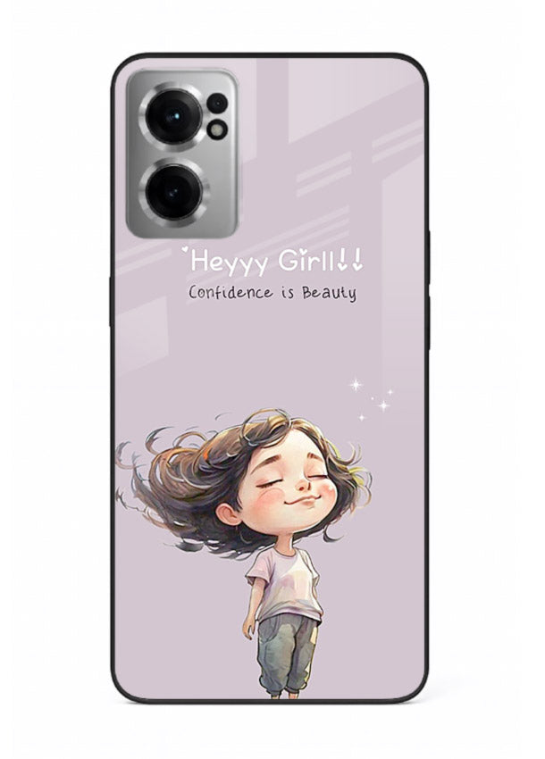 Happy Girl Breeze aesthetic artwork OnePlus Nord CE2 5G glass back cover