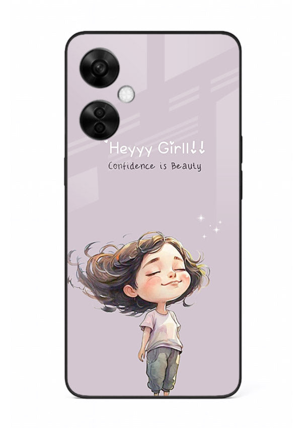 Happy Girl Breeze aesthetic artwork OnePlus Nord CE3 Lite glass back cover