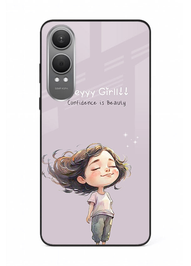 Happy Girl Breeze aesthetic artwork OnePlus Nord CE4 Lite glass back cover