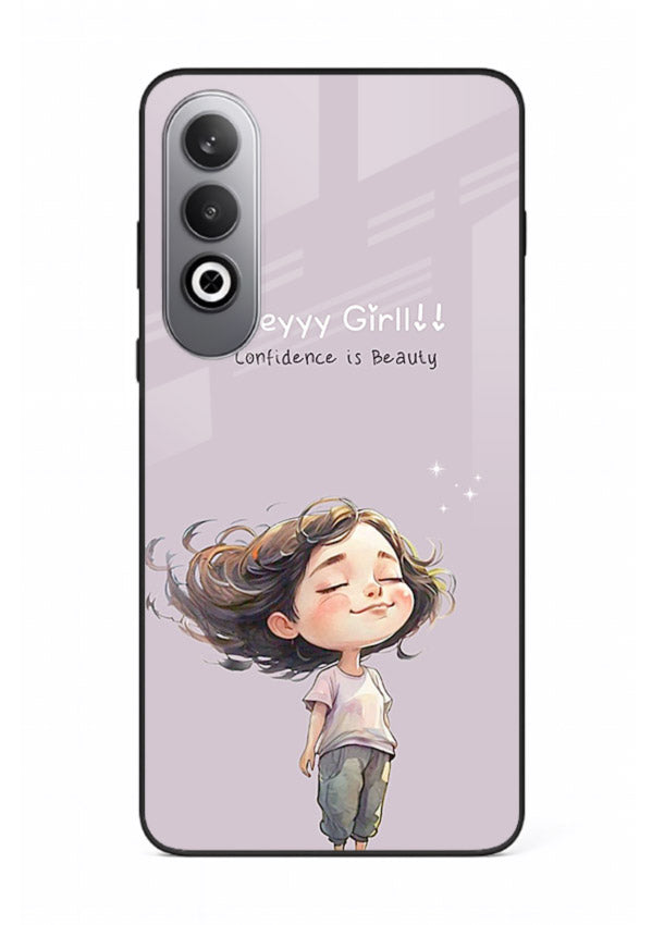 Happy Girl Breeze aesthetic artwork OnePlus Nord CE4 glass back cover