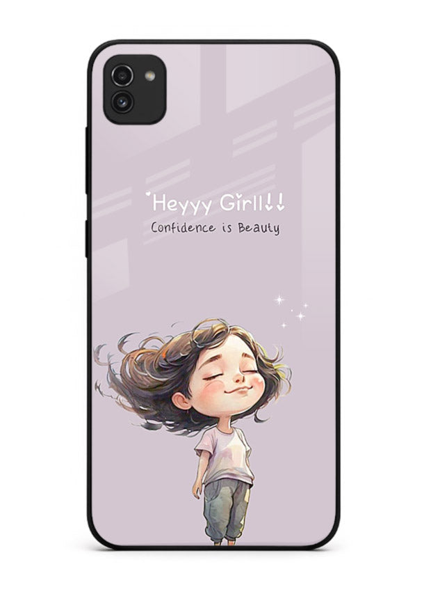 Happy Girl Breeze aesthetic artwork Samsung A03 glass back cover