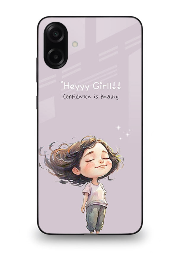 Happy Girl Breeze aesthetic artwork Samsung A07 4G glass back cover