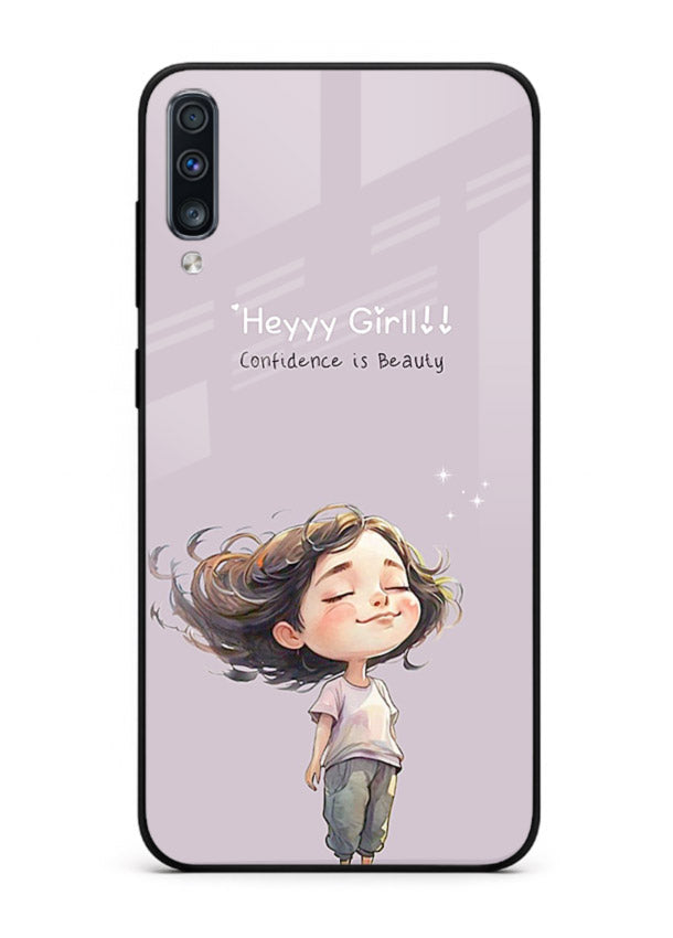 Happy Girl Breeze aesthetic artwork Samsung A70 glass back cover