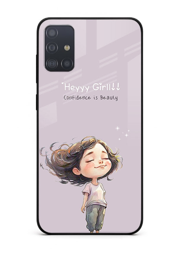 Happy Girl Breeze aesthetic artwork Samsung A71 glass back cover