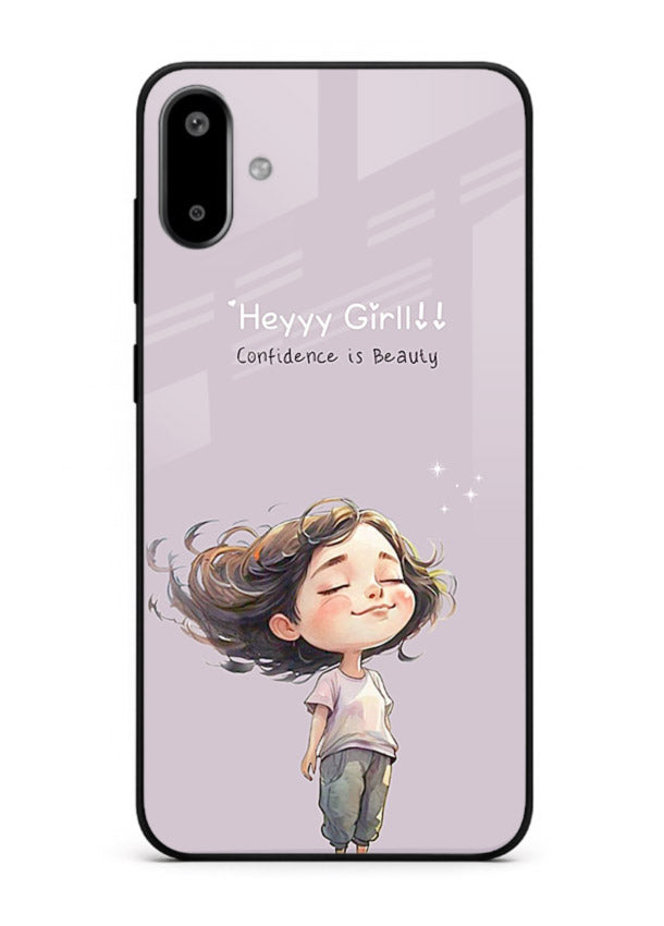 Happy Girl Breeze aesthetic artwork Samsung F06 5G glass back cover