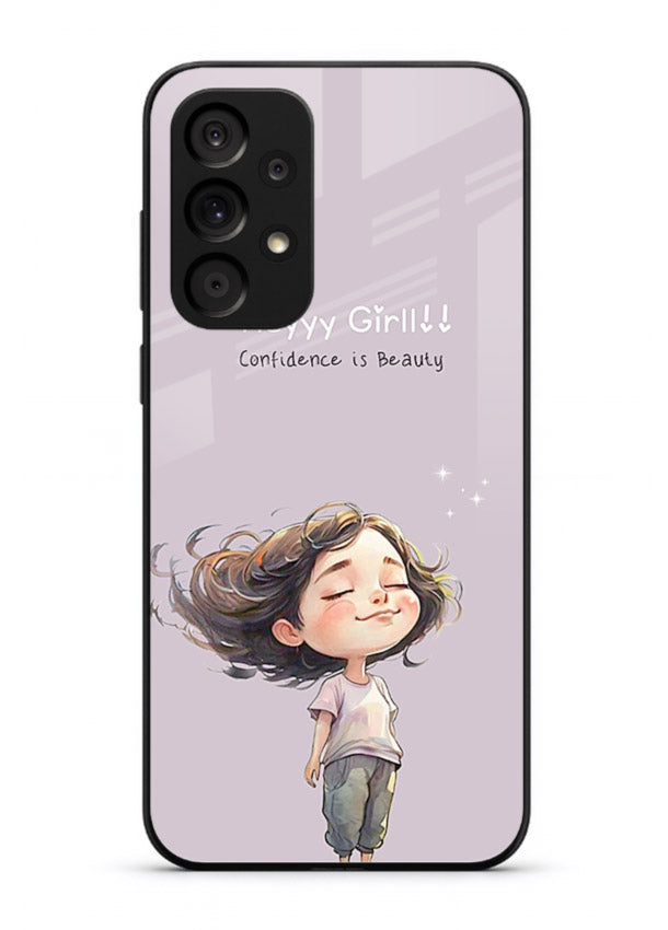 Happy Girl Breeze aesthetic artwork Samsung M32 5G glass back cover