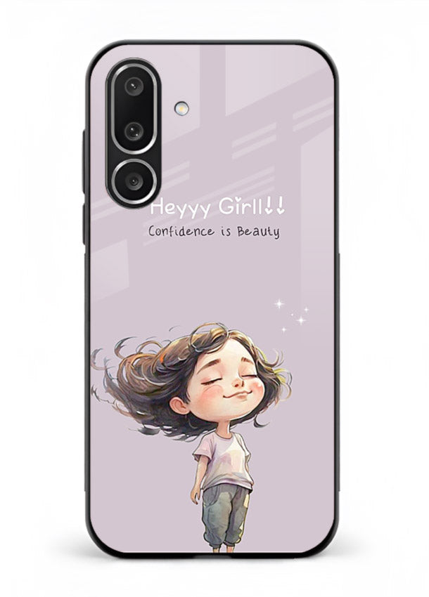 Happy Girl Breeze aesthetic artwork Samsung M36 5G glass back cover