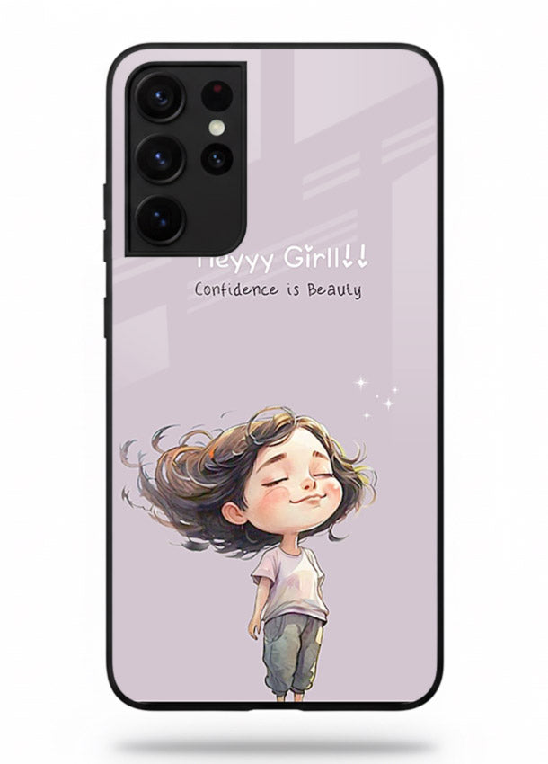 Happy Girl Breeze aesthetic artwork Samsung S21 Ultra glass back cover