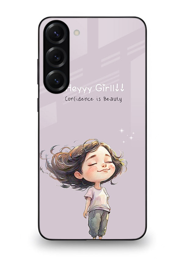 Happy Girl Breeze aesthetic artwork Samsung S23 glass back cover