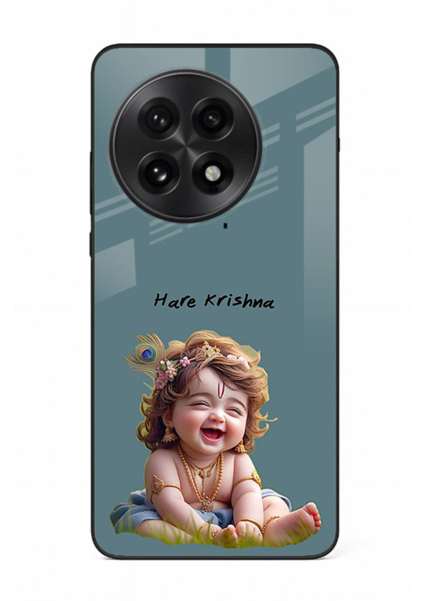 Happy Krishna smiling artwork OnePlus 13R glass cover divine joyful theme