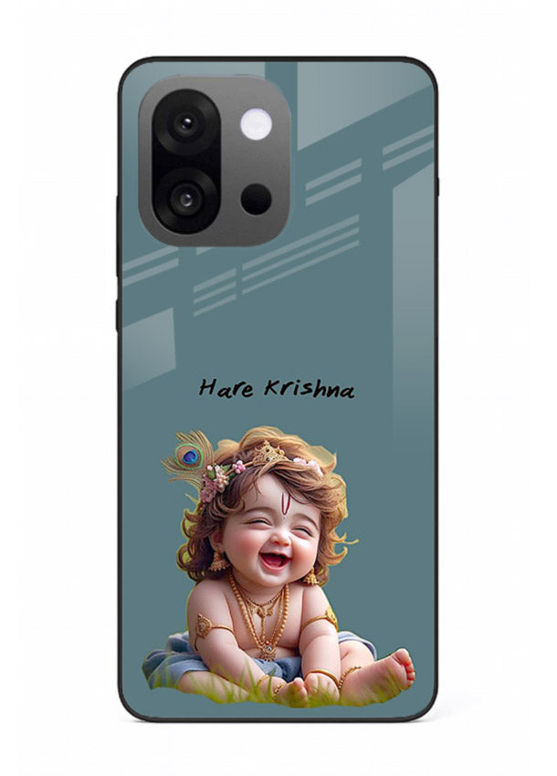 Happy Krishna smiling artwork OnePlus 13s glass cover divine joyful theme