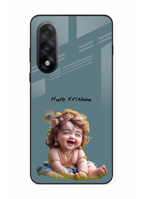 Happy Krishna smiling artwork OnePlus Nord 5 glass cover divine joyful theme
