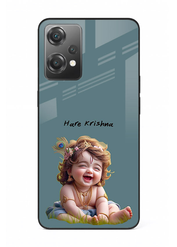 Happy Krishna smiling artwork OnePlus Nord CE2 Lite 5G glass cover divine joyful theme