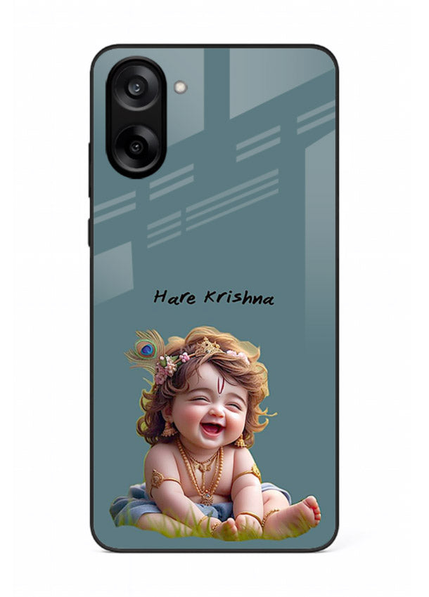 Happy Krishna smiling artwork OnePlus Nord CE5 glass cover divine joyful theme