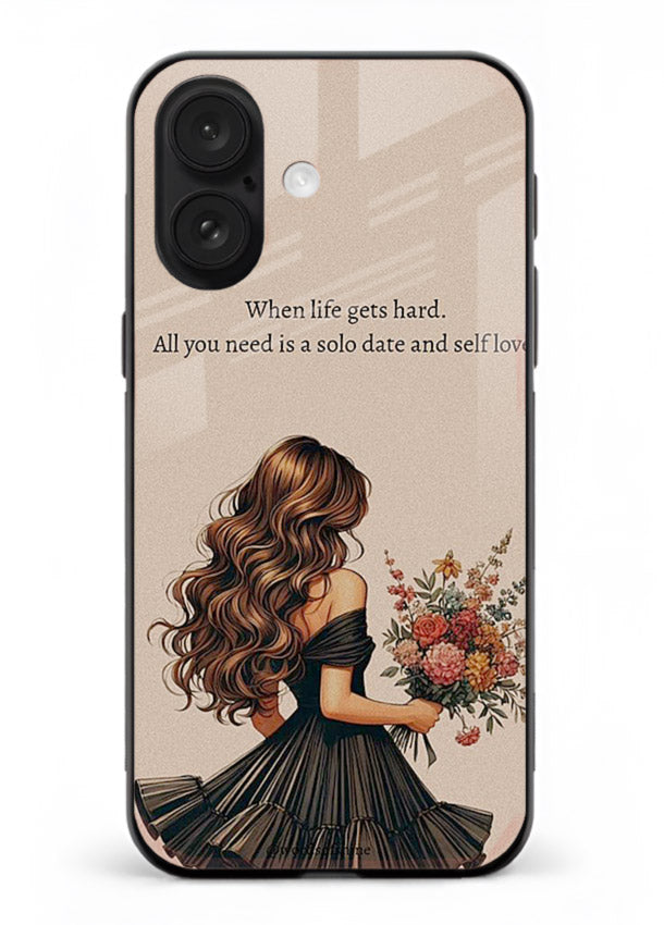 Floral bouquet illustration printed on iphone 17 glass back cover with gentle warm tones.