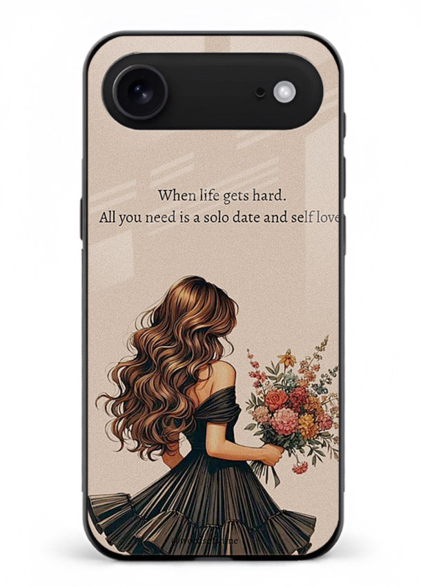 Floral bouquet illustration printed on iphone 18 air glass back cover with gentle warm tones.
