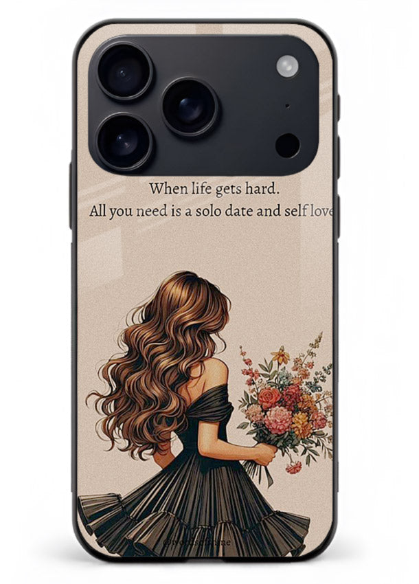 Floral bouquet illustration printed on iphone 18 pro max glass back cover with gentle warm tones.
