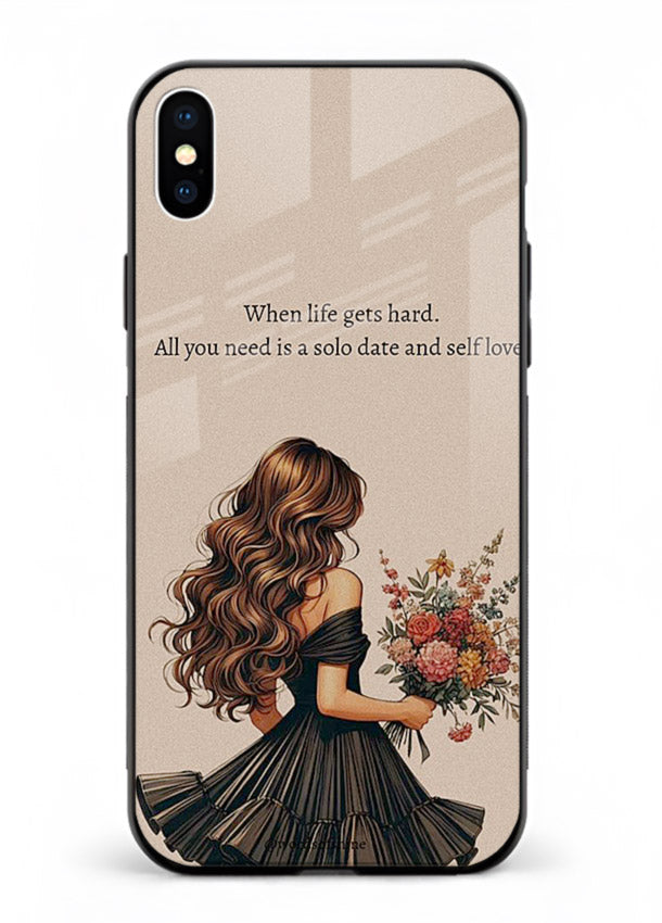 Floral bouquet illustration printed on iphone xs max glass back cover with gentle warm tones.