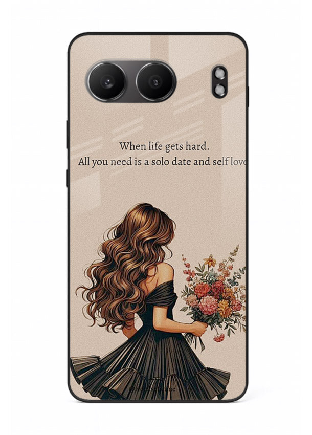 Floral bouquet illustration printed on OnePlus Nord 4 glass back cover with gentle warm tones.
