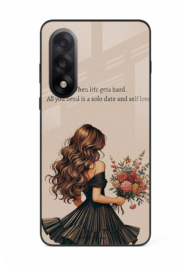 Floral bouquet illustration printed on OnePlus Nord 5 glass back cover with gentle warm tones.