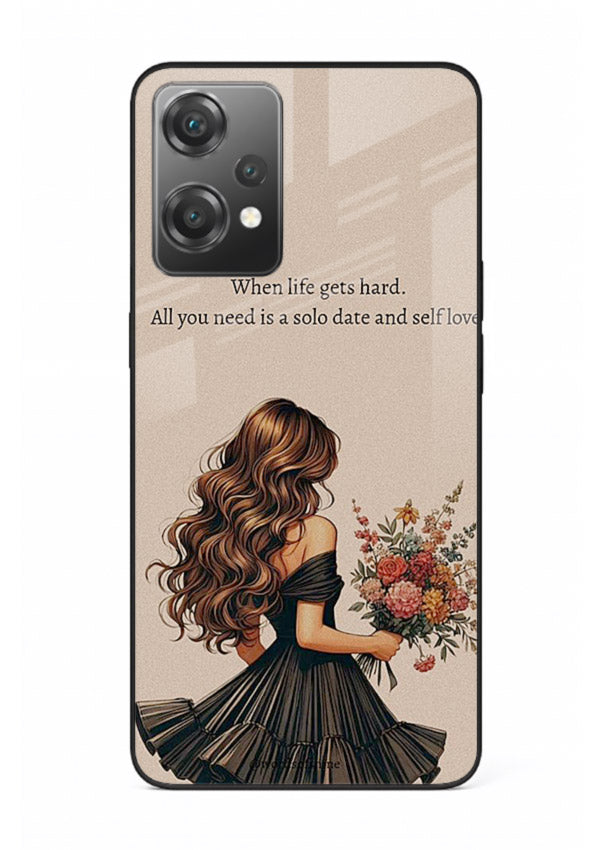 Floral bouquet illustration printed on OnePlus Nord CE2 Lite 5G glass back cover with gentle warm tones.