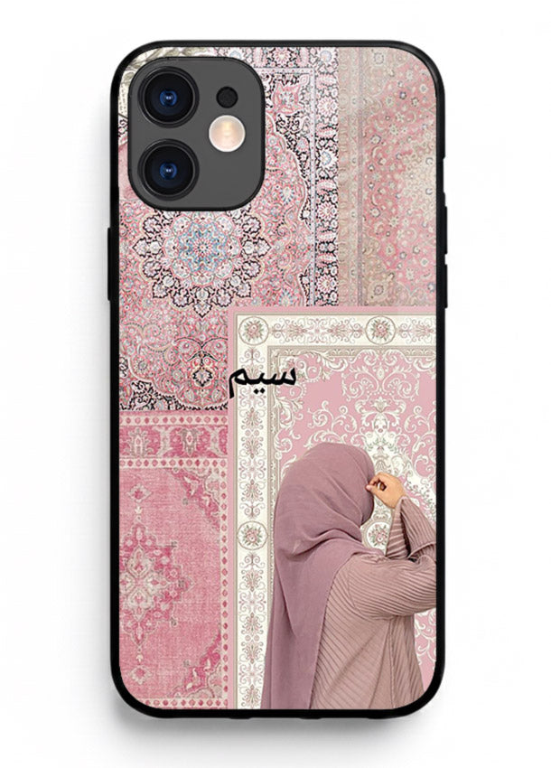 Hijab portrait artwork printed on tempered glass iPhone 11 back cover