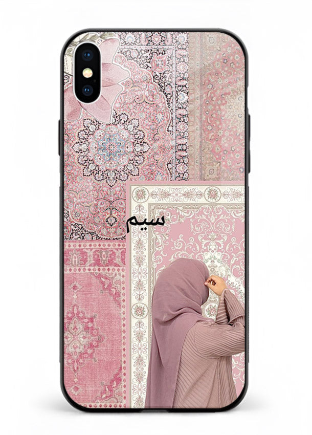 Hijab portrait artwork printed on tempered glass iPhone XS Max back cover