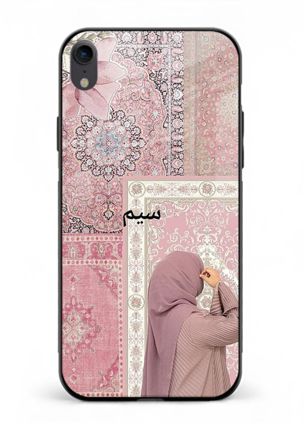 Hijab portrait artwork printed on tempered glass iPhone XR back cover