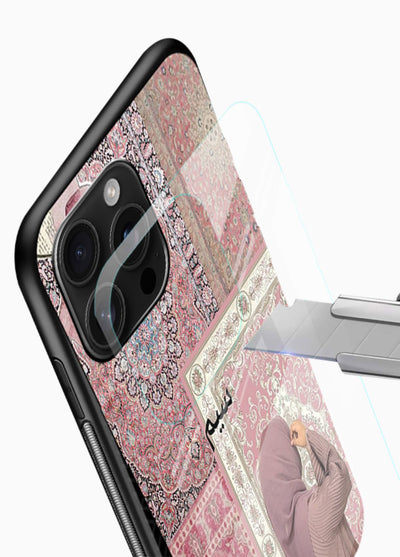 Hijab portrait artwork printed on tempered glass mobile back cover - 4
