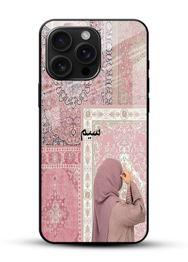 Hijab portrait artwork printed on tempered glass mobile back cover - 1