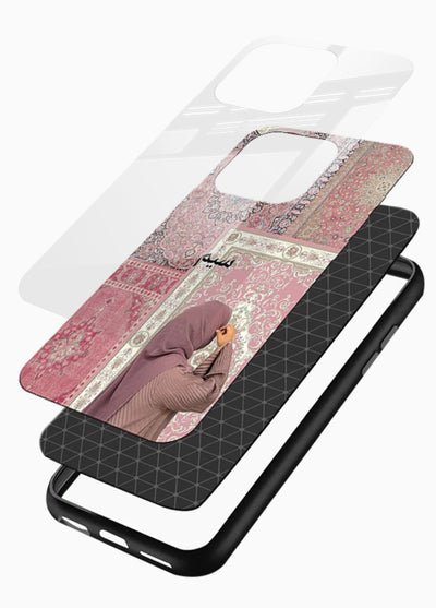 Hijab portrait artwork printed on tempered glass mobile back cover - 3