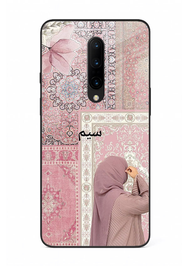 Hijab portrait artwork printed on tempered glass OnePlus 7 Pro back cover