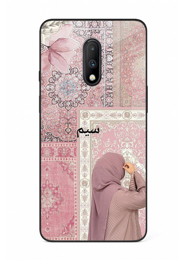 Hijab portrait artwork printed on tempered glass OnePlus 7 back cover