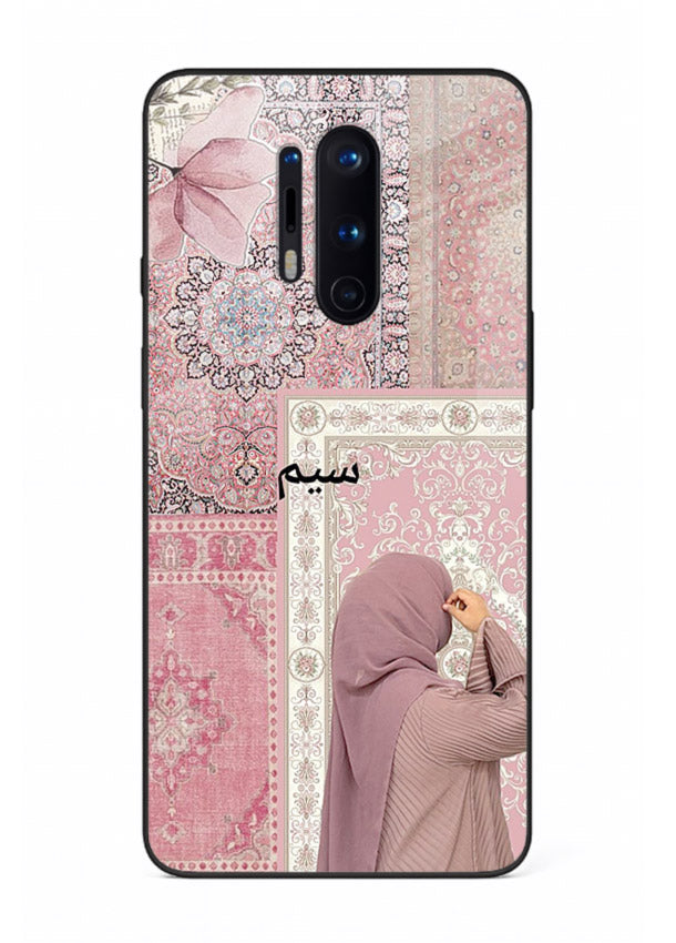 Hijab portrait artwork printed on tempered glass OnePlus 8 Pro back cover