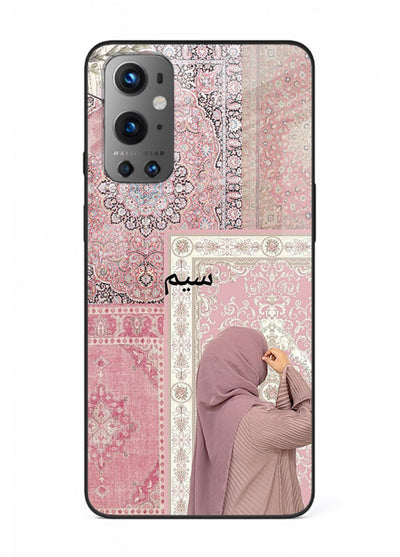 Hijab portrait artwork printed on tempered glass OnePlus 9 back cover