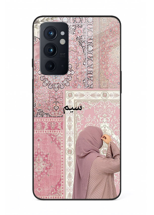 Hijab portrait artwork printed on tempered glass OnePlus 9RT back cover