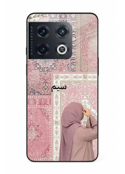 Hijab portrait artwork printed on tempered glass OnePlus 10 Pro back cover