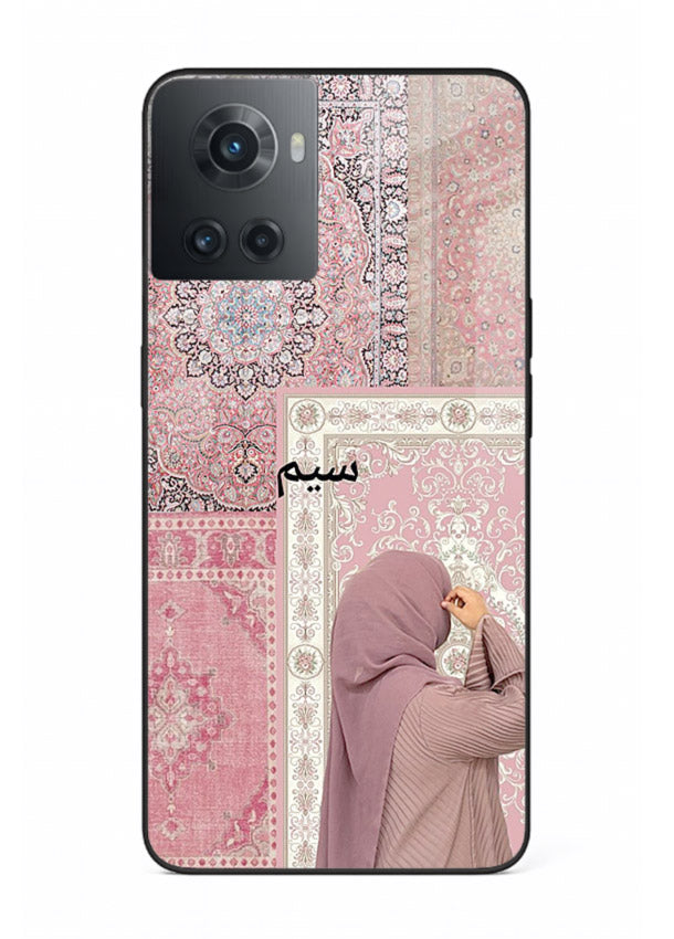 Hijab portrait artwork printed on tempered glass OnePlus 10R back cover