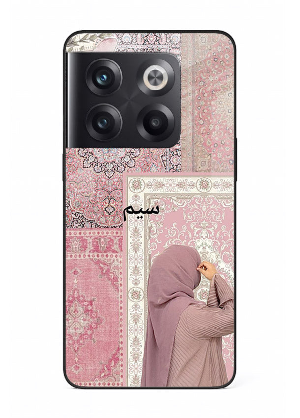 Hijab portrait artwork printed on tempered glass OnePlus 10T back cover