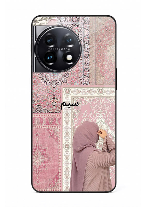 Hijab portrait artwork printed on tempered glass OnePlus 11 back cover