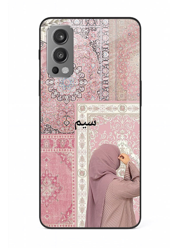 Hijab portrait artwork printed on tempered glass OnePlus Nord 2 back cover