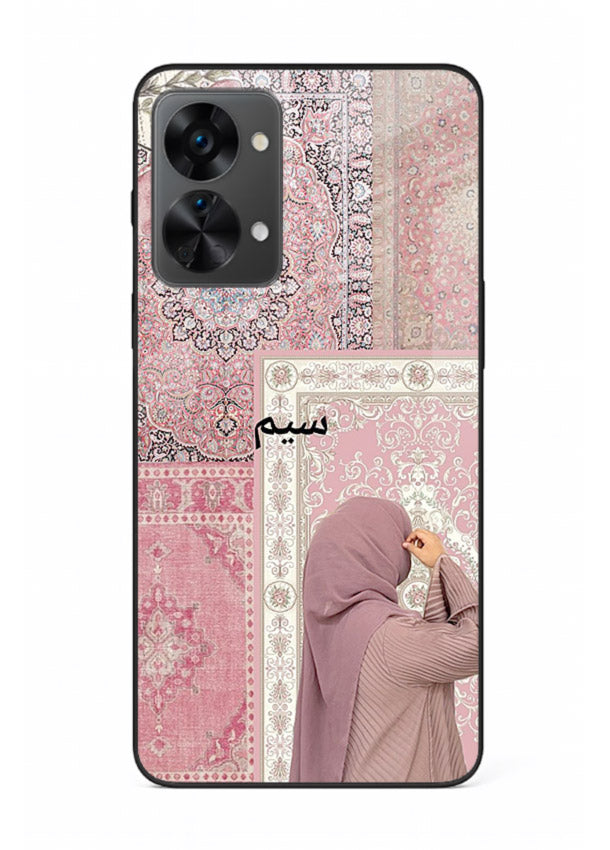 Hijab portrait artwork printed on tempered glass OnePlus Nord 2T back cover