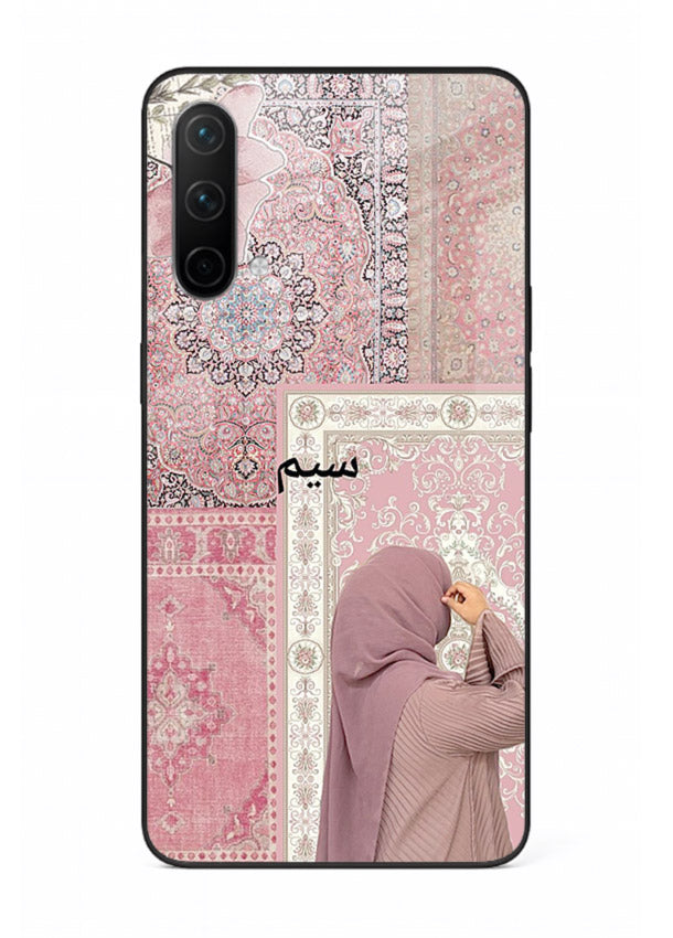 Hijab portrait artwork printed on tempered glass OnePlus Nord CE 5G back cover