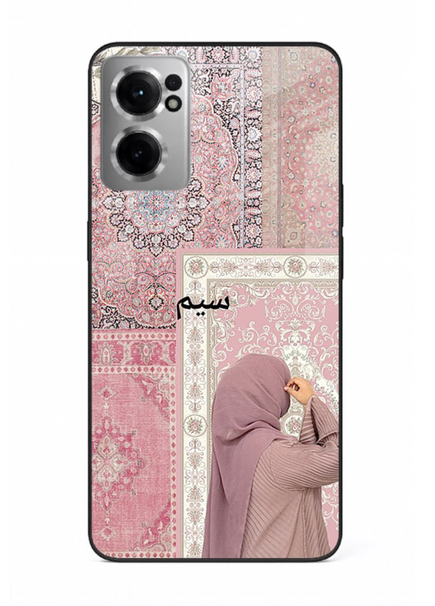 Hijab portrait artwork printed on tempered glass OnePlus Nord CE2 5G back cover