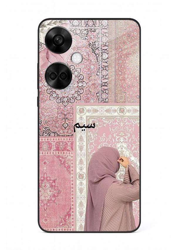 Hijab portrait artwork printed on tempered glass OnePlus Nord CE3 back cover