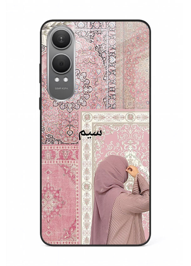 Hijab portrait artwork printed on tempered glass OnePlus Nord CE4 Lite back cover
