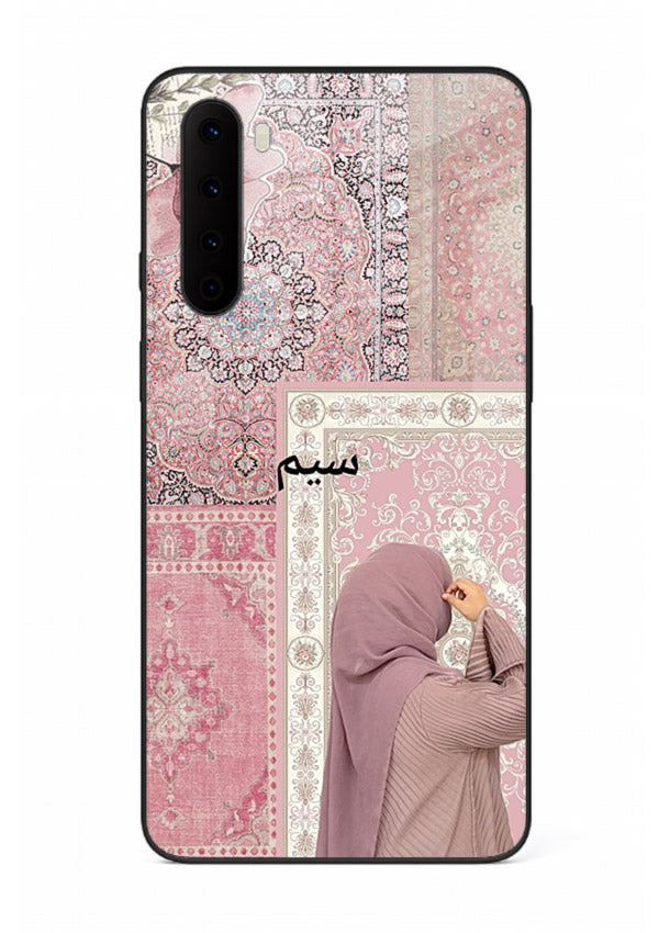 Hijab portrait artwork printed on tempered glass OnePlus Nord back cover