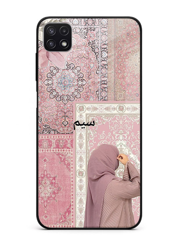 Hijab portrait artwork printed on tempered glass Samsung F42 5G back cover